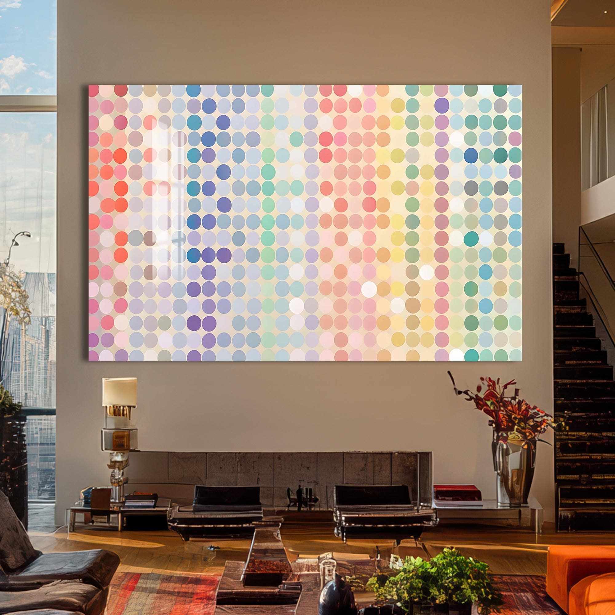 Artronauts Glass Print Light Pastel Mosaic - Abstract Tempered Glass Wall Art