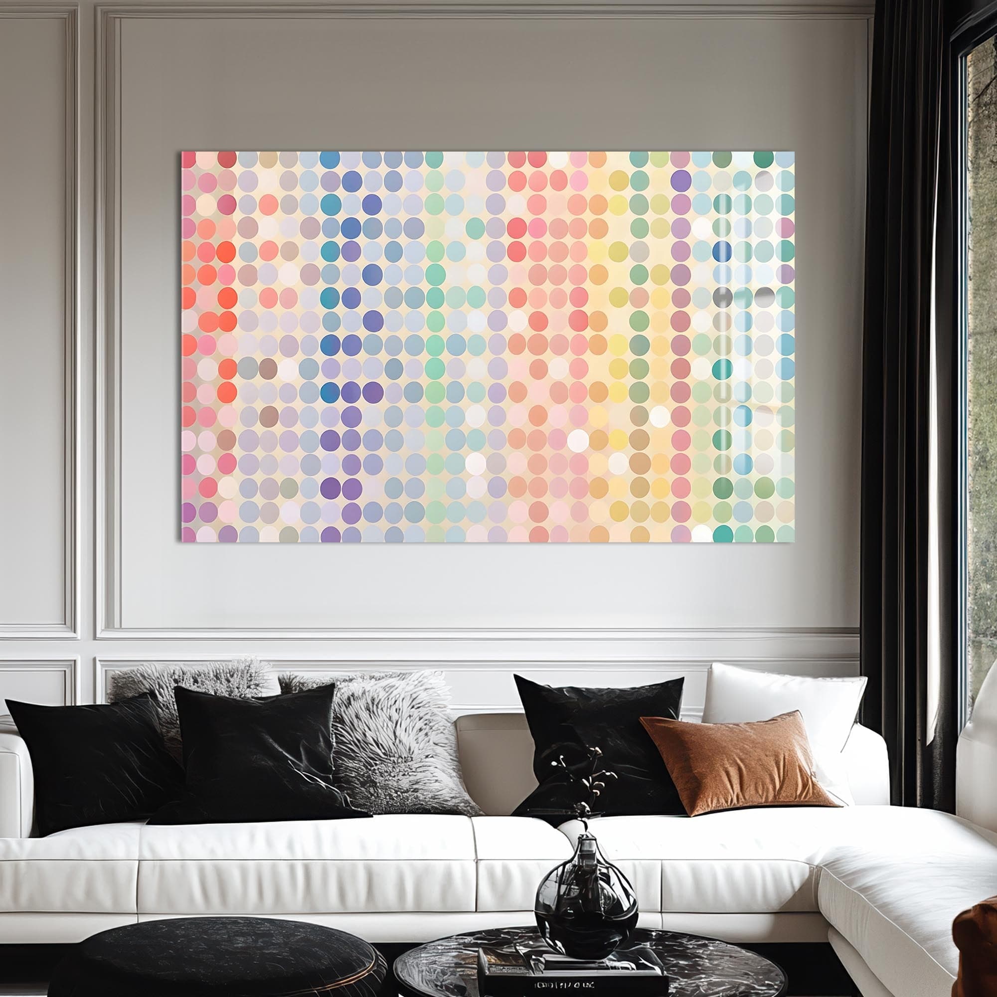 Artronauts Glass Print Light Pastel Mosaic - Abstract Tempered Glass Wall Art
