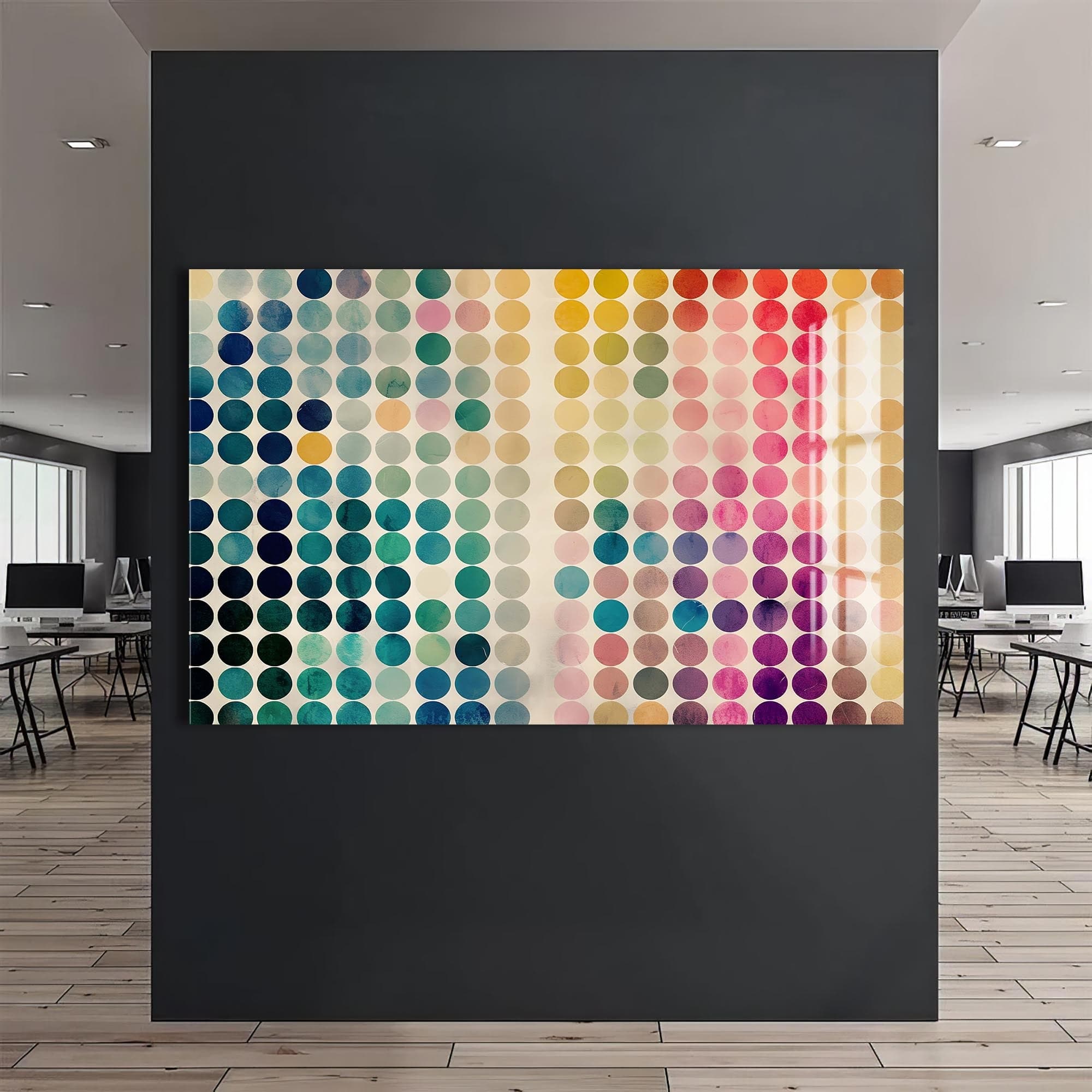 Artronauts Glass Print Deep Tone Dot Matrix - Abstract Tempered Glass Wall Art
