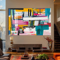 Artronauts Glass Print Energetic Urban Mix - Abstract Tempered Glass Wall Art