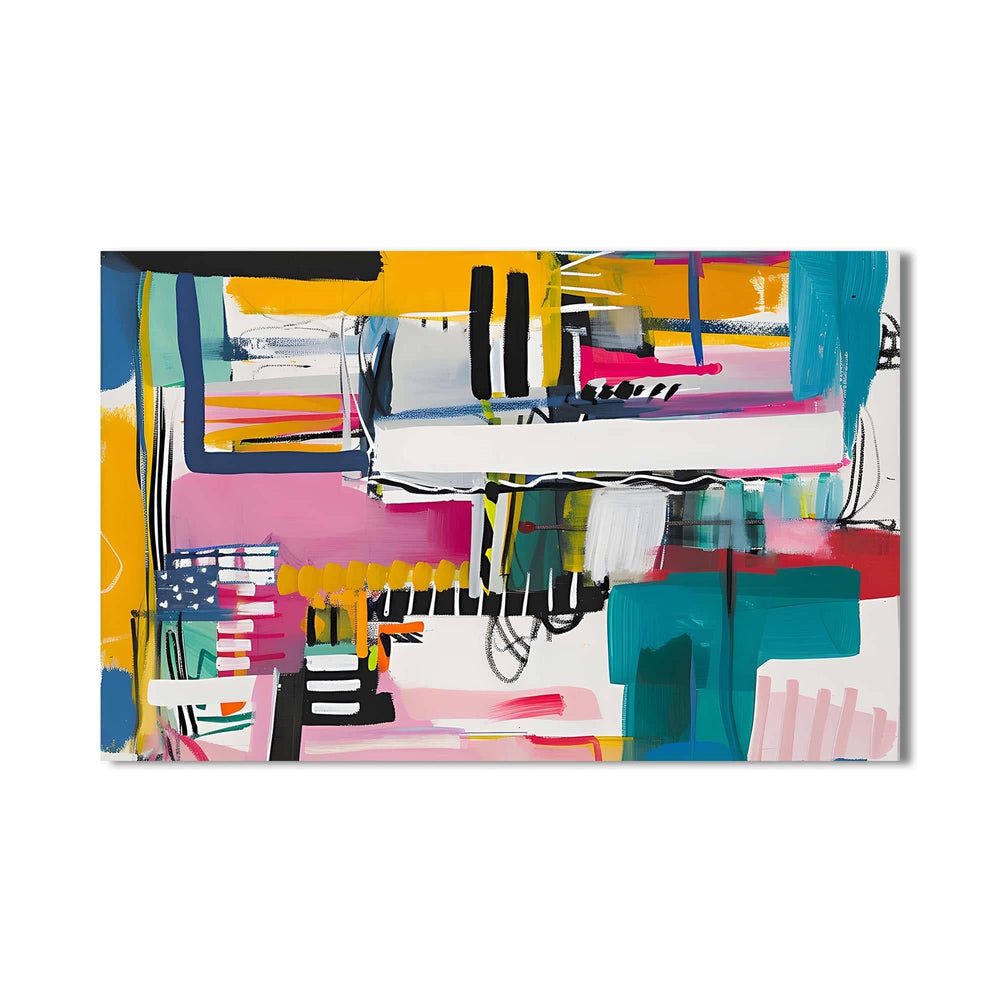 Artronauts Glass Print Energetic Urban Mix - Abstract Tempered Glass Wall Art