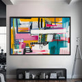 Artronauts Glass Print S | 72x46 cm | 28.3"x18.1" / Black Energetic Urban Mix - Abstract Tempered Glass Wall Art