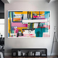 Artronauts Glass Print S | 72x46 cm | 28.3"x18.1" / White Energetic Urban Mix - Abstract Tempered Glass Wall Art