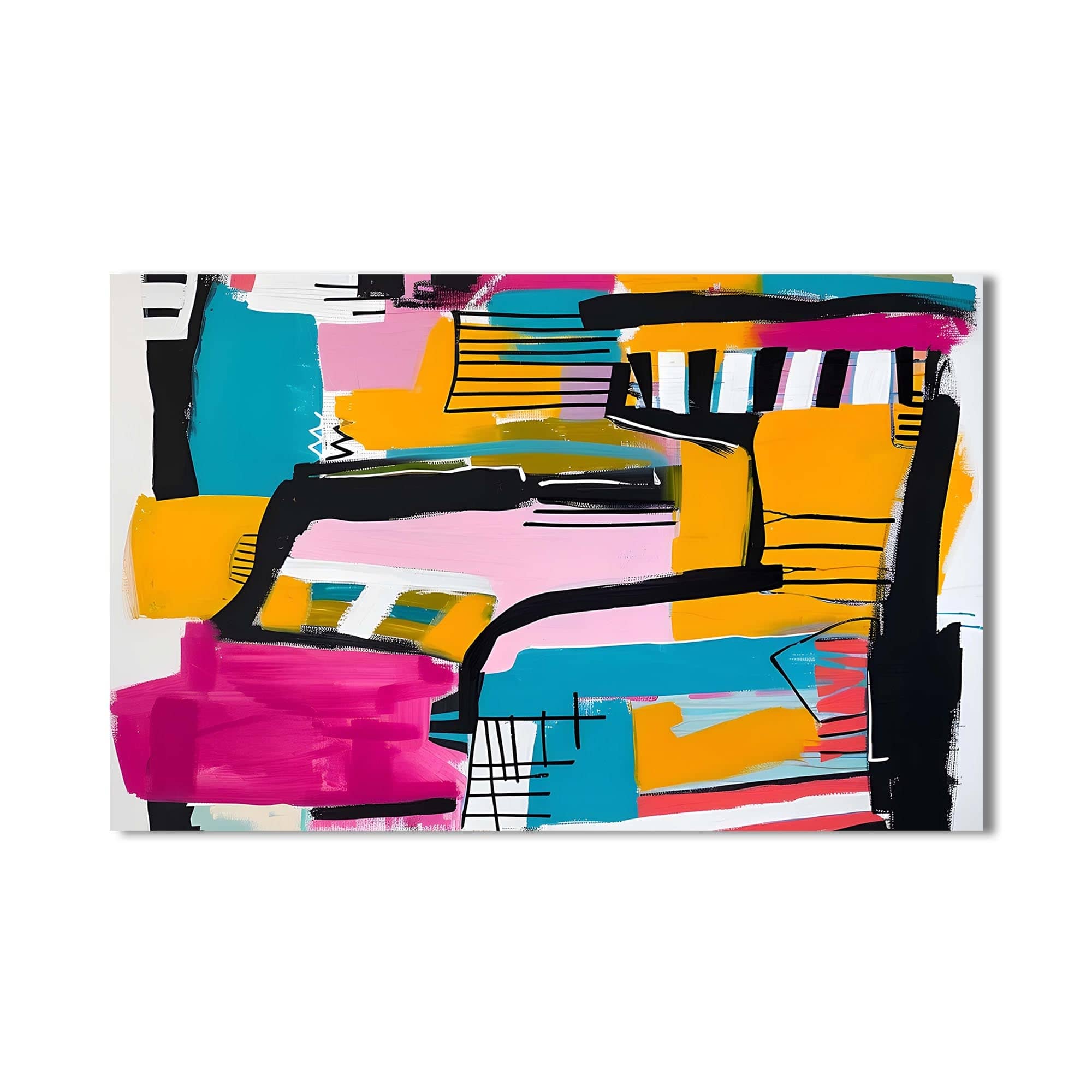 Artronauts Glass Print Vibrant Urban Blocks - Abstract Tempered Glass Wall Art