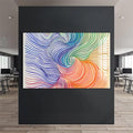 Artronauts Glass Print Rainbow Line Swirl- Abstract Tempered Glass Wall Art