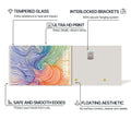 Artronauts Glass Print Rainbow Line Swirl- Abstract Tempered Glass Wall Art