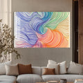 Artronauts Glass Print Rainbow Line Swirl- Abstract Tempered Glass Wall Art