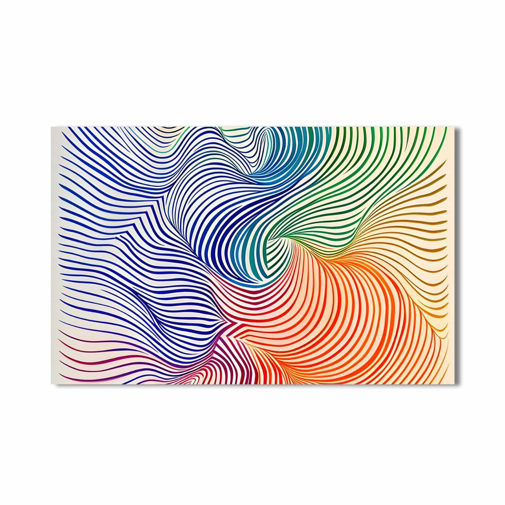 Artronauts Glass Print Rainbow Line Swirl- Abstract Tempered Glass Wall Art