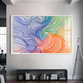 Artronauts Glass Print S | 72x46 cm | 28.3"x18.1" / White Rainbow Line Swirl- Abstract Tempered Glass Wall Art