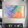 Artronauts Glass Print S | 72x46 cm | 28.3"x18.1" / Gold Rainbow Line Swirl- Abstract Tempered Glass Wall Art