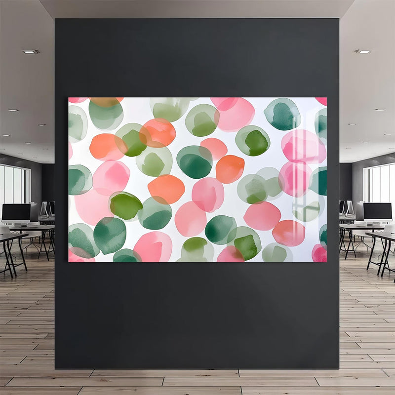 Artronauts Glass Print Soft Watercolour Circles - Abstract Tempered Glass Wall Art