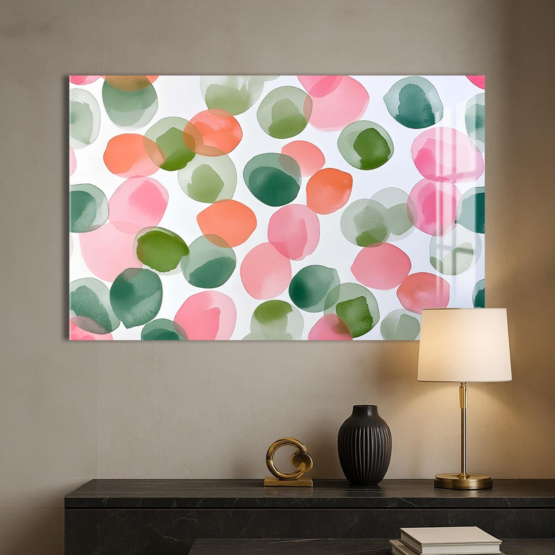 Artronauts Glass Print Soft Watercolour Circles - Abstract Tempered Glass Wall Art