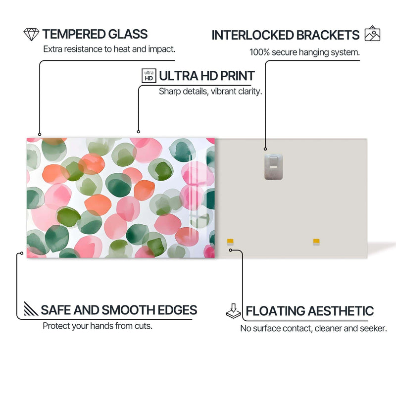 Artronauts Glass Print Soft Watercolour Circles - Abstract Tempered Glass Wall Art