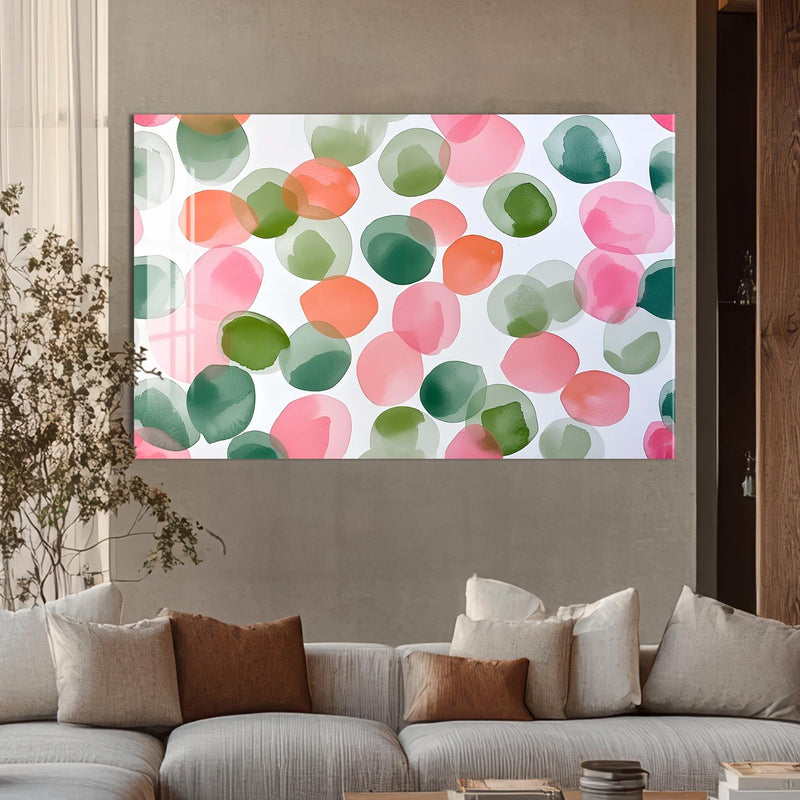 Artronauts Glass Print Soft Watercolour Circles - Abstract Tempered Glass Wall Art