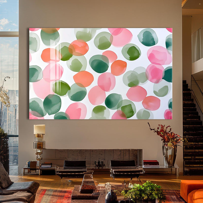 Artronauts Glass Print Soft Watercolour Circles - Abstract Tempered Glass Wall Art