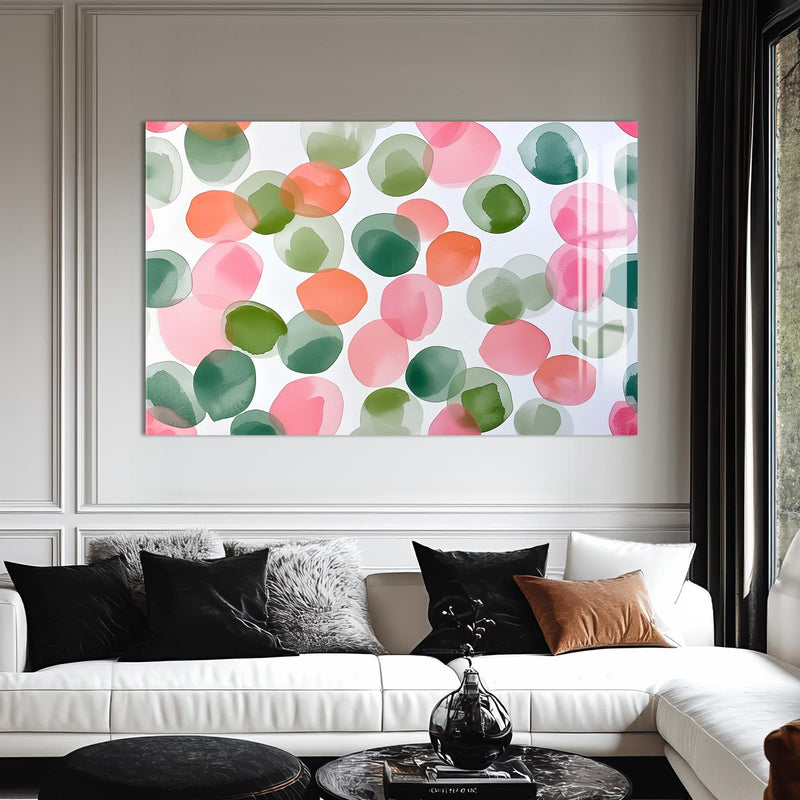 Artronauts Glass Print Soft Watercolour Circles - Abstract Tempered Glass Wall Art