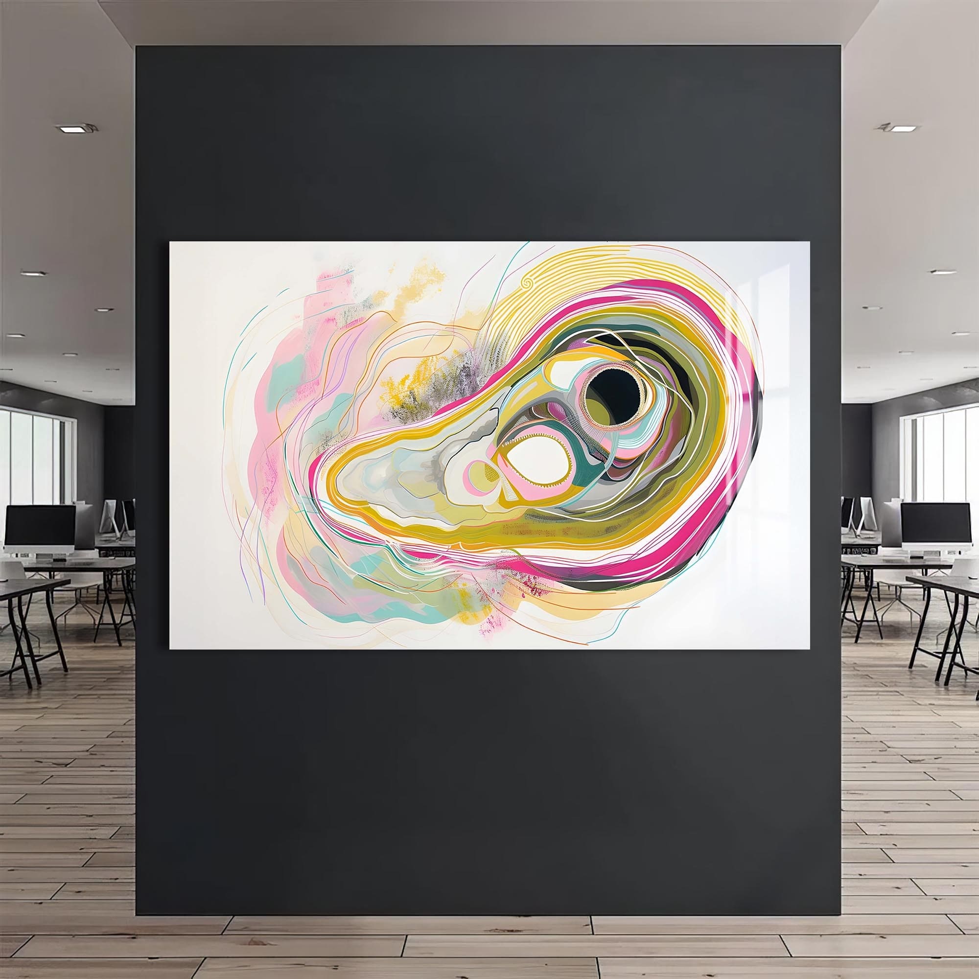 Artronauts Glass Print Fluid Harmony Wave - Abstract Tempered Glass Wall Art
