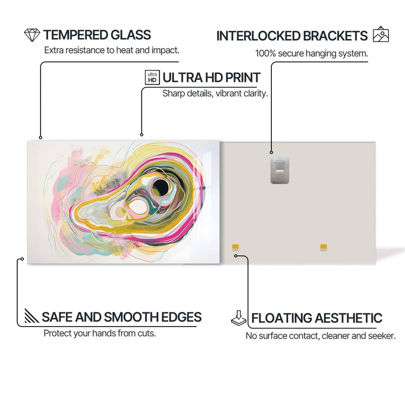 Artronauts Glass Print Fluid Harmony Wave - Abstract Tempered Glass Wall Art