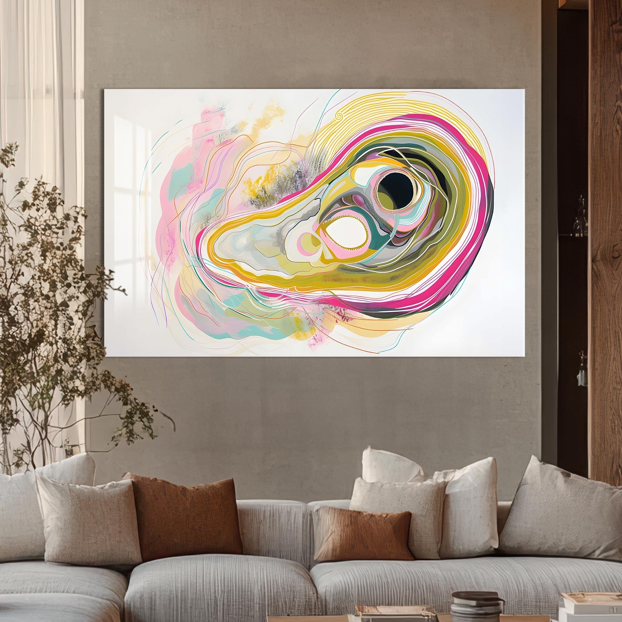 Artronauts Glass Print Fluid Harmony Wave - Abstract Tempered Glass Wall Art