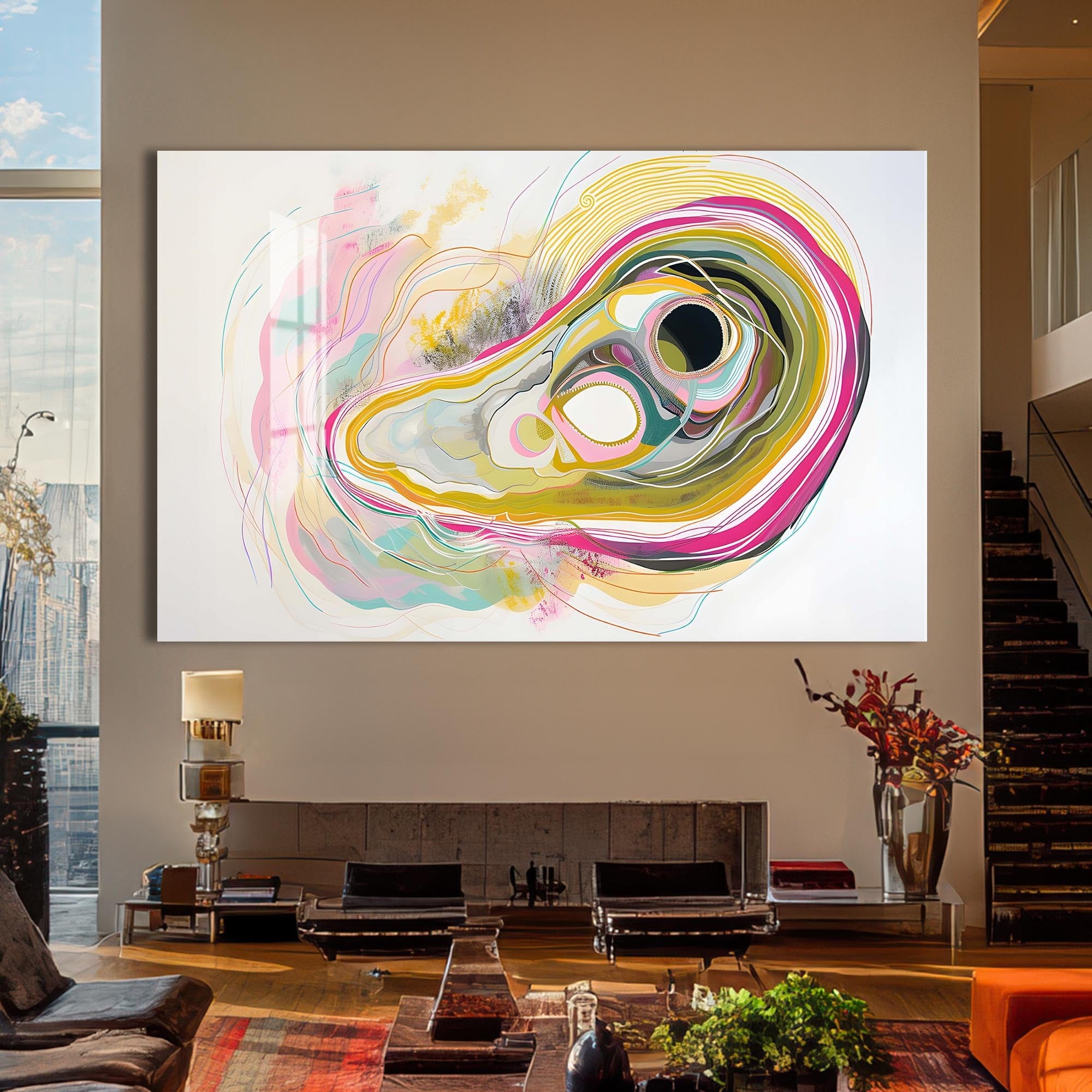 Artronauts Glass Print Fluid Harmony Wave - Abstract Tempered Glass Wall Art