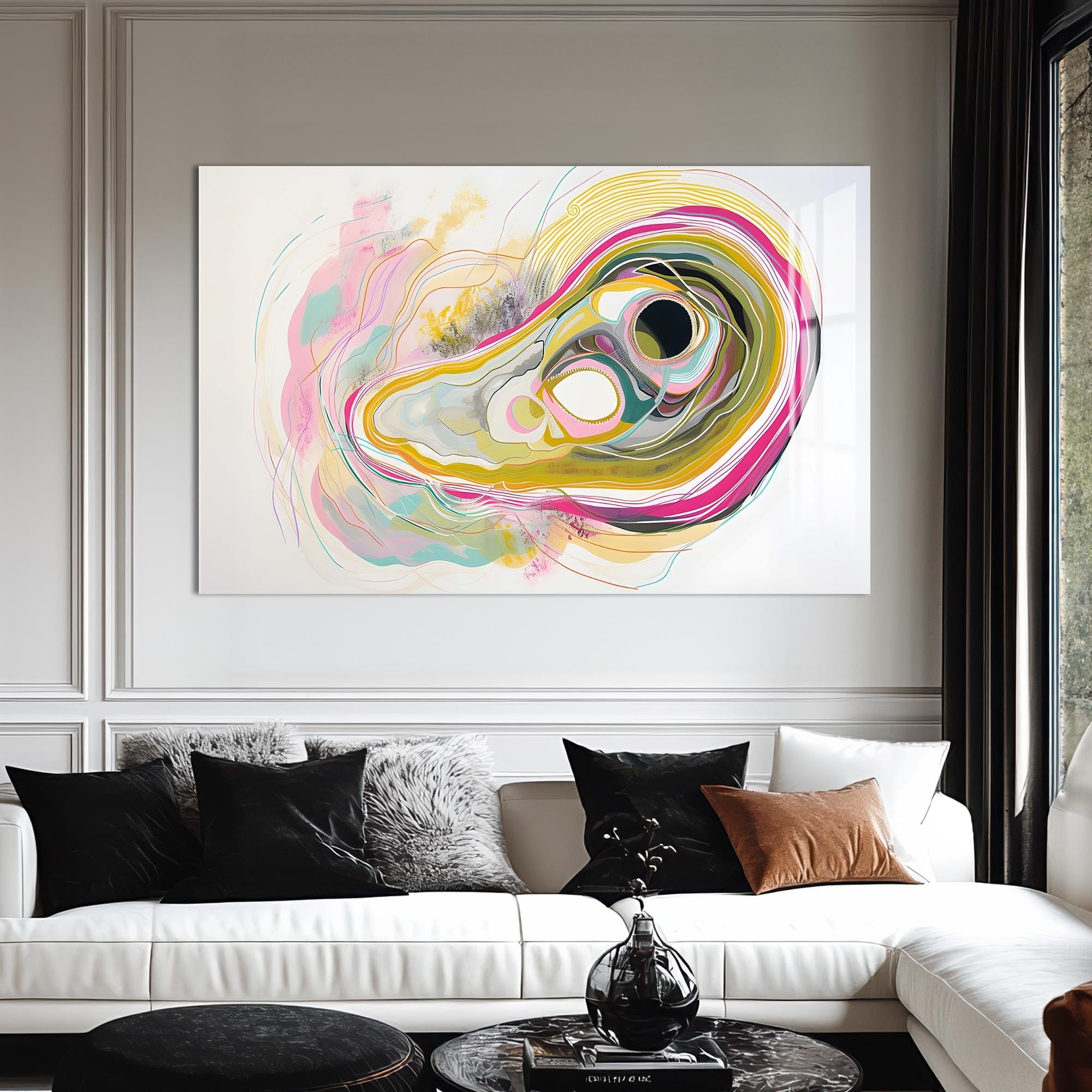 Artronauts Glass Print Fluid Harmony Wave - Abstract Tempered Glass Wall Art