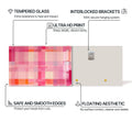 Artronauts Glass Print Blush Grid Radiance - Abstract Tempered Glass Wall Art
