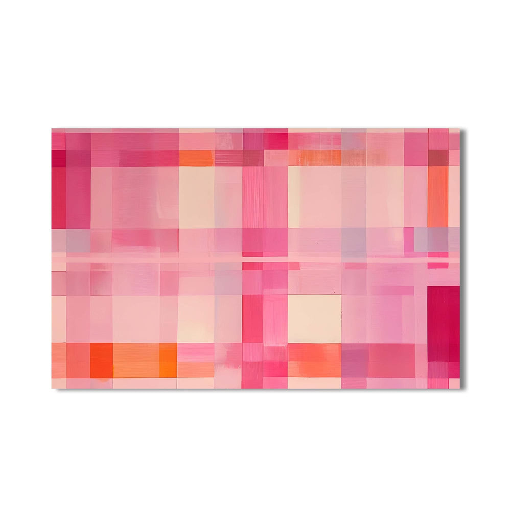 Artronauts Glass Print Blush Grid Radiance - Abstract Tempered Glass Wall Art