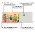 Artronauts Glass Print Botanical Pastel Garden - Abstract Tempered Glass Wall Art