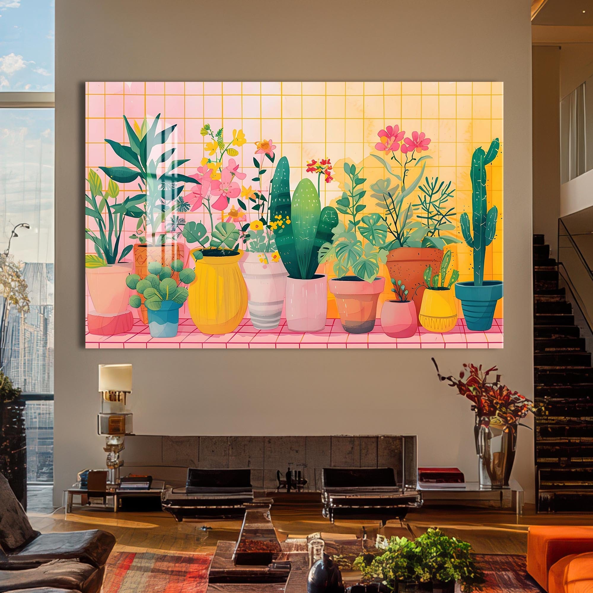 Artronauts Glass Print Botanical Pastel Garden - Abstract Tempered Glass Wall Art