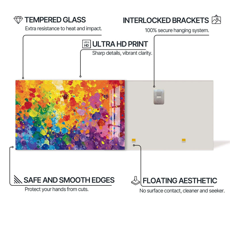 Artronauts Glass Print Spectrum Energy Splash - Abstract Tempered Glass Wall Art