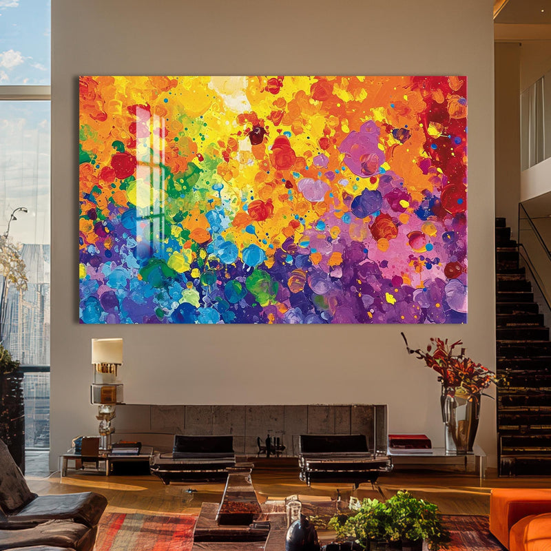 Artronauts Glass Print Spectrum Energy Splash - Abstract Tempered Glass Wall Art
