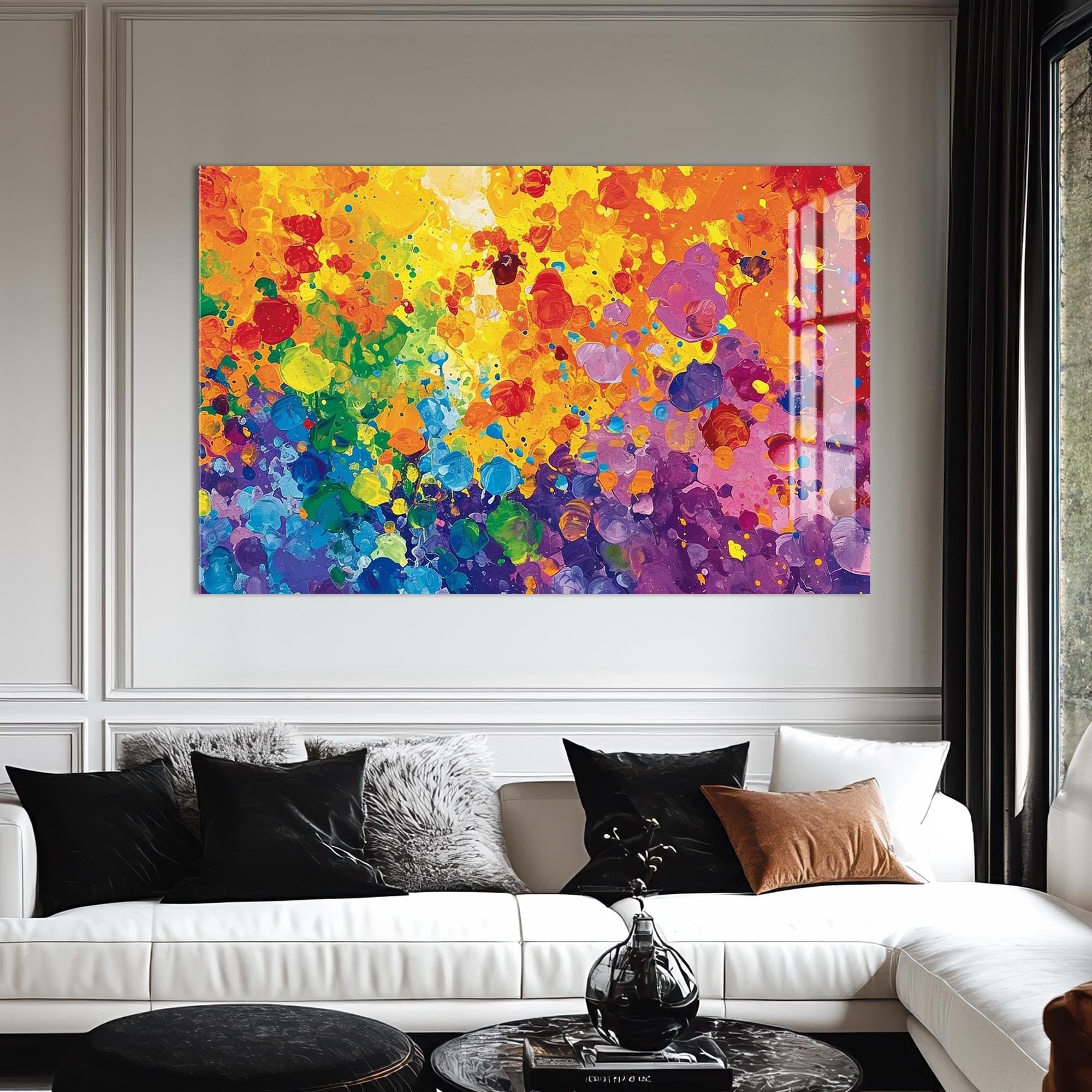 Artronauts Glass Print Spectrum Energy Splash - Abstract Tempered Glass Wall Art