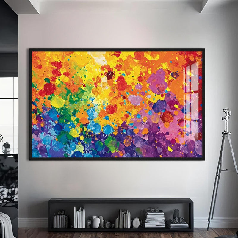 Artronauts Glass Print S | 72x46 cm | 28.3"x18.1" / Black Spectrum Energy Splash - Abstract Tempered Glass Wall Art