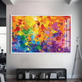 Artronauts Glass Print S | 72x46 cm | 28.3"x18.1" / White Spectrum Energy Splash - Abstract Tempered Glass Wall Art