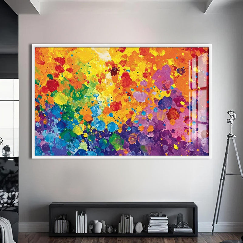 Artronauts Glass Print S | 72x46 cm | 28.3"x18.1" / White Spectrum Energy Splash - Abstract Tempered Glass Wall Art
