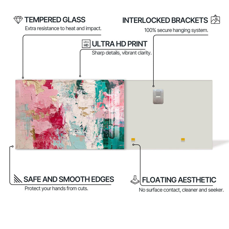 Artronauts Glass Print Pastel Texture Blend - Abstract Tempered Glass Wall Art