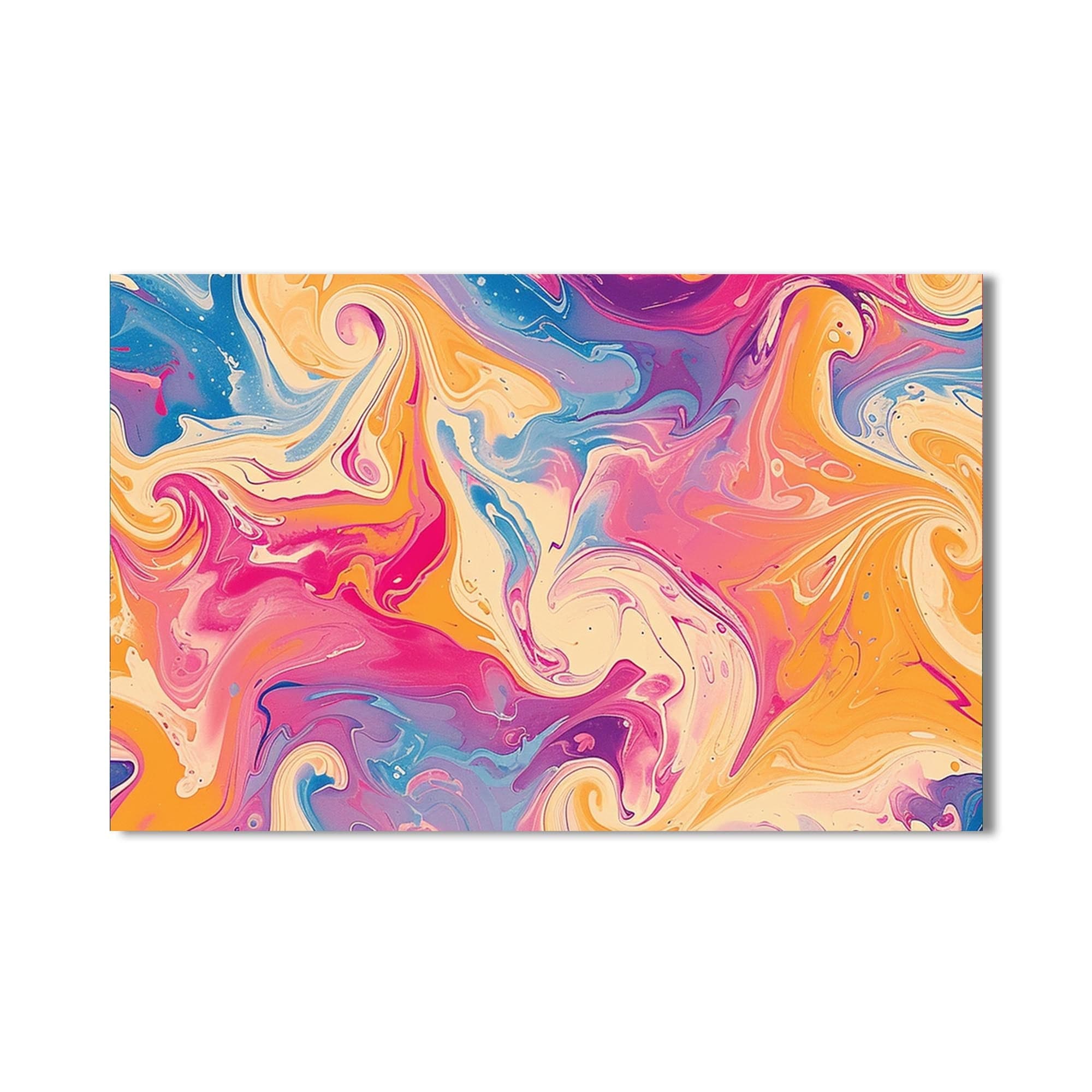 Artronauts Glass Print Marble Swirl Sunrise - Abstract Tempered Glass Wall Art
