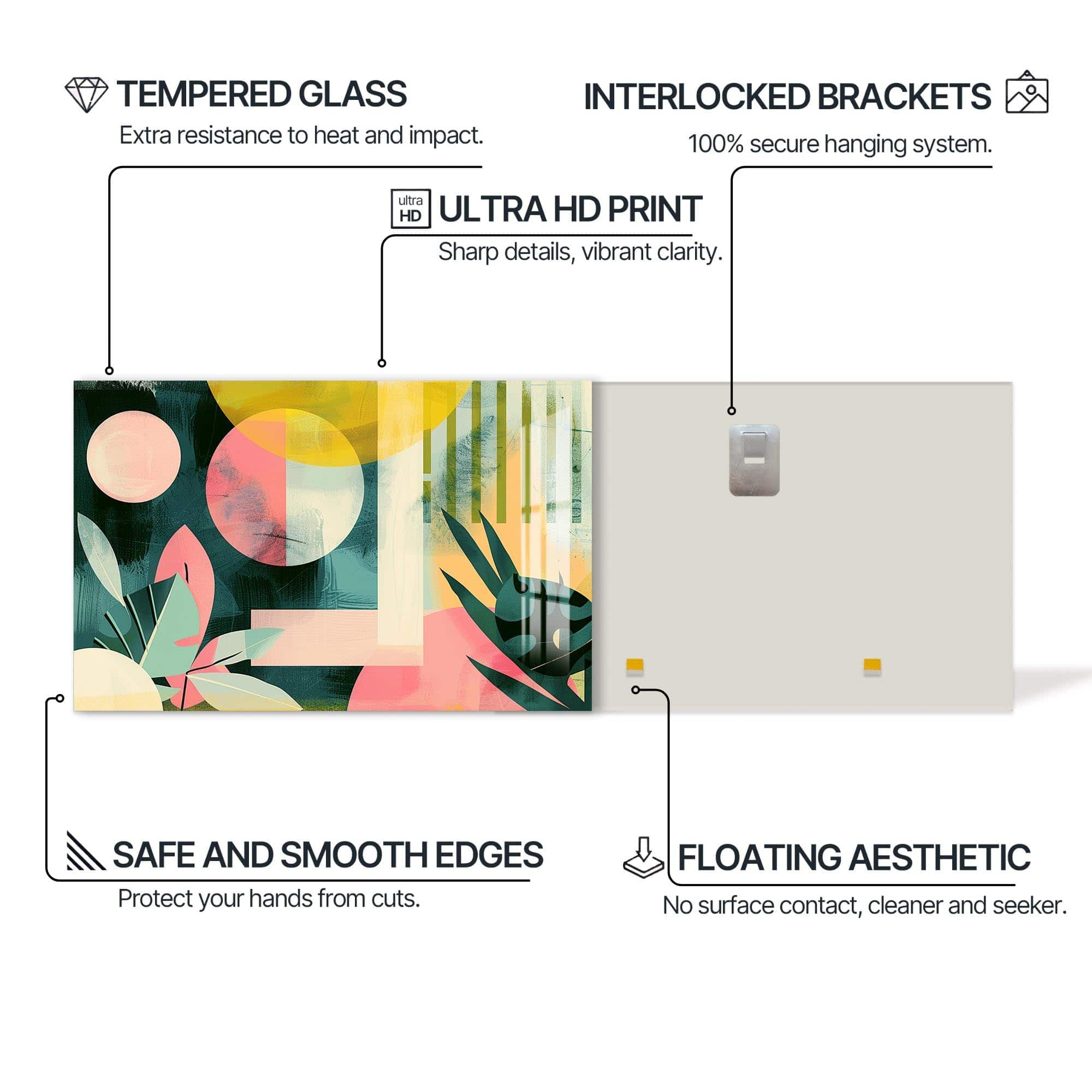 Artronauts Glass Print Tropical Geo Shapes - Abstract Tempered Glass Wall Art