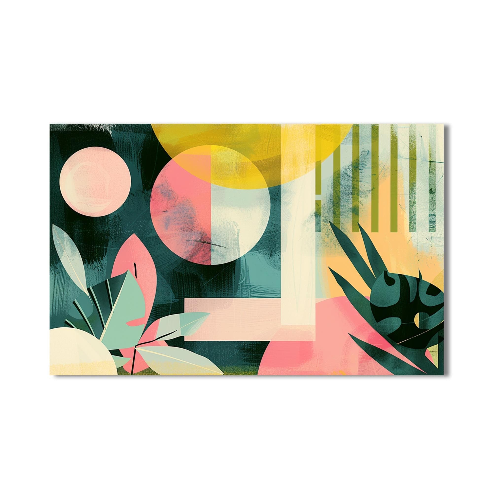 Artronauts Glass Print Tropical Geo Shapes - Abstract Tempered Glass Wall Art