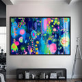 Artronauts Glass Print S | 72x46 cm | 28.3"x18.1" / Black Neon Dream Burst - Abstract Tempered Glass Wall Art
