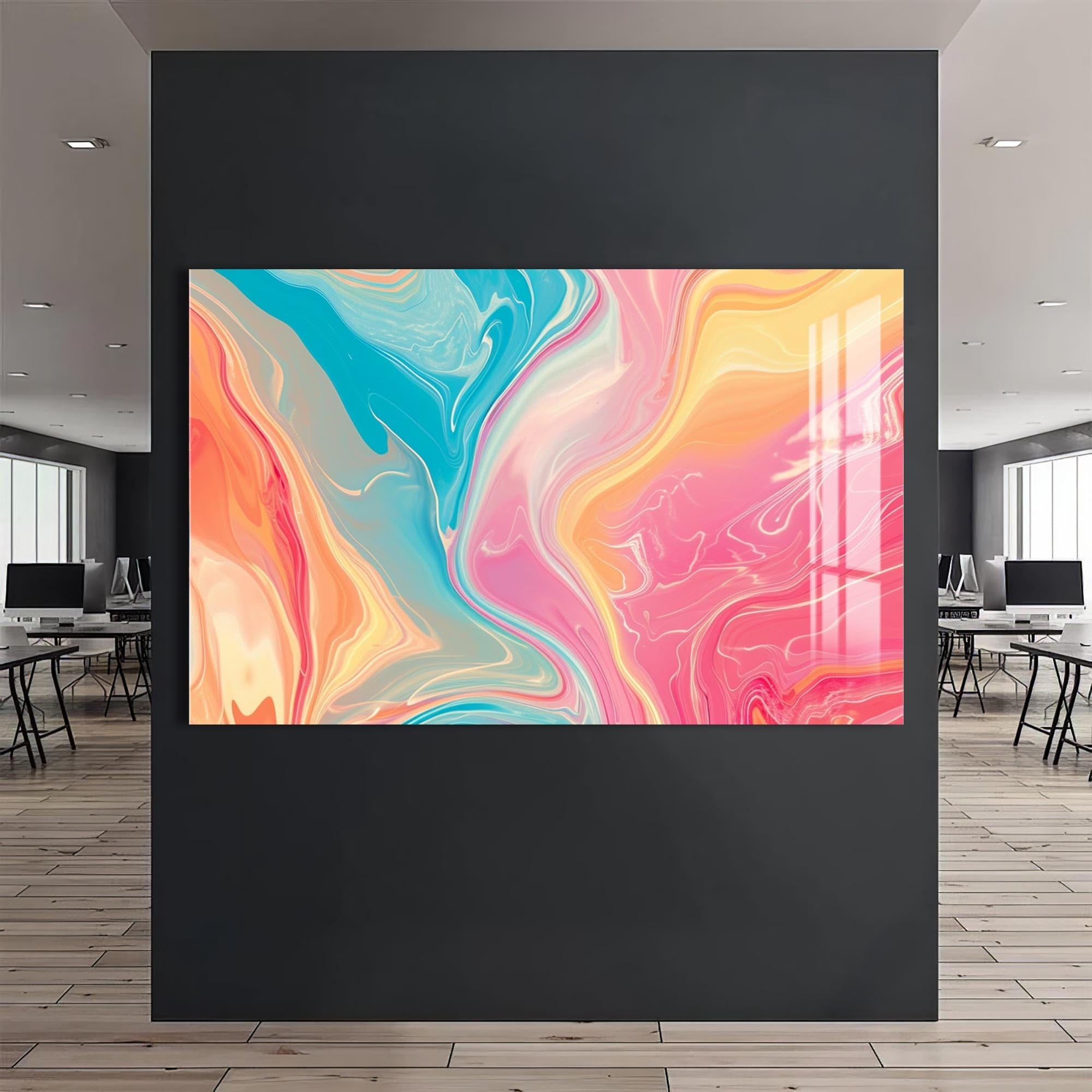 Artronauts Glass Print Pastel Drift – Abstract Tempered Glass Wall Art