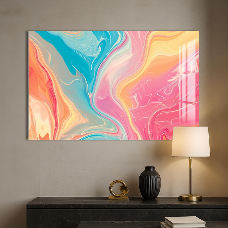 Artronauts Glass Print Pastel Drift – Abstract Tempered Glass Wall Art