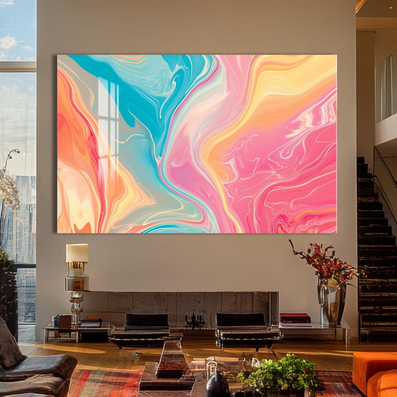 Artronauts Glass Print Pastel Drift – Abstract Tempered Glass Wall Art