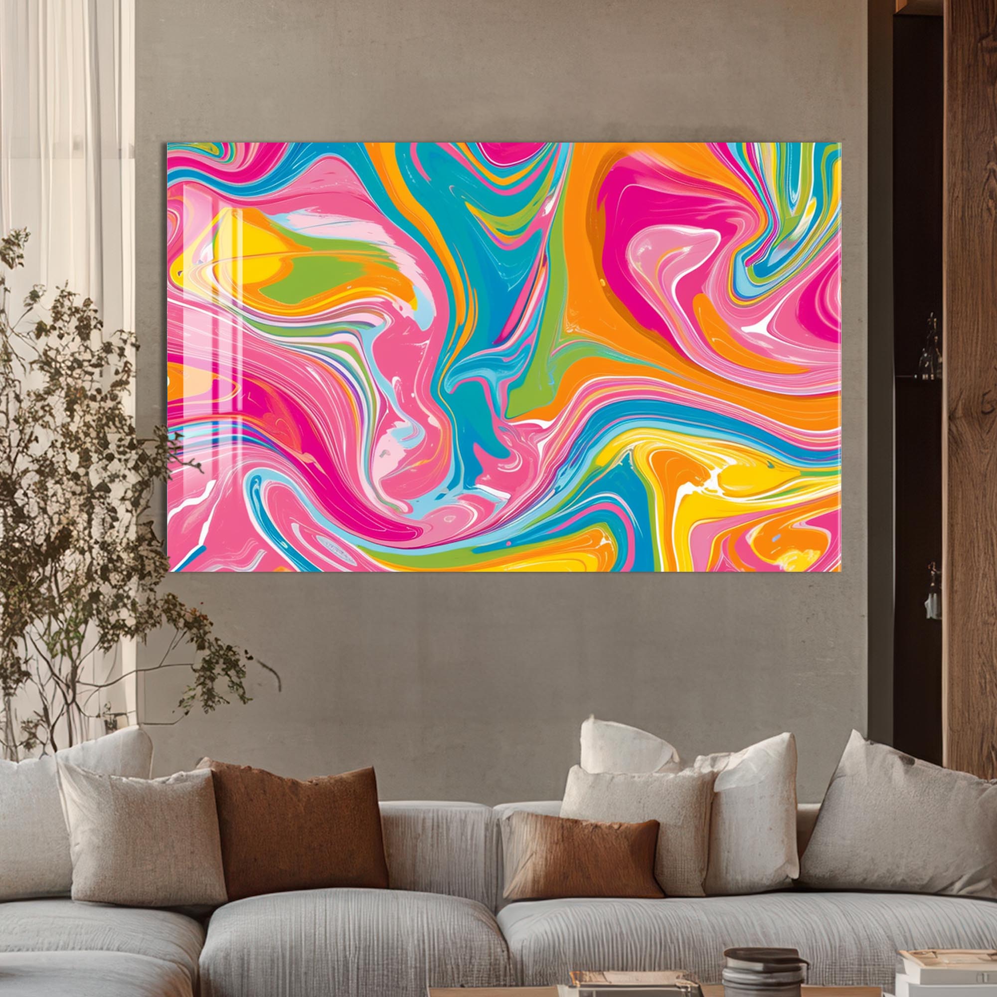 Artronauts Glass Print Vivid Swirl Harmony – Abstract Tempered Glass Wall Art