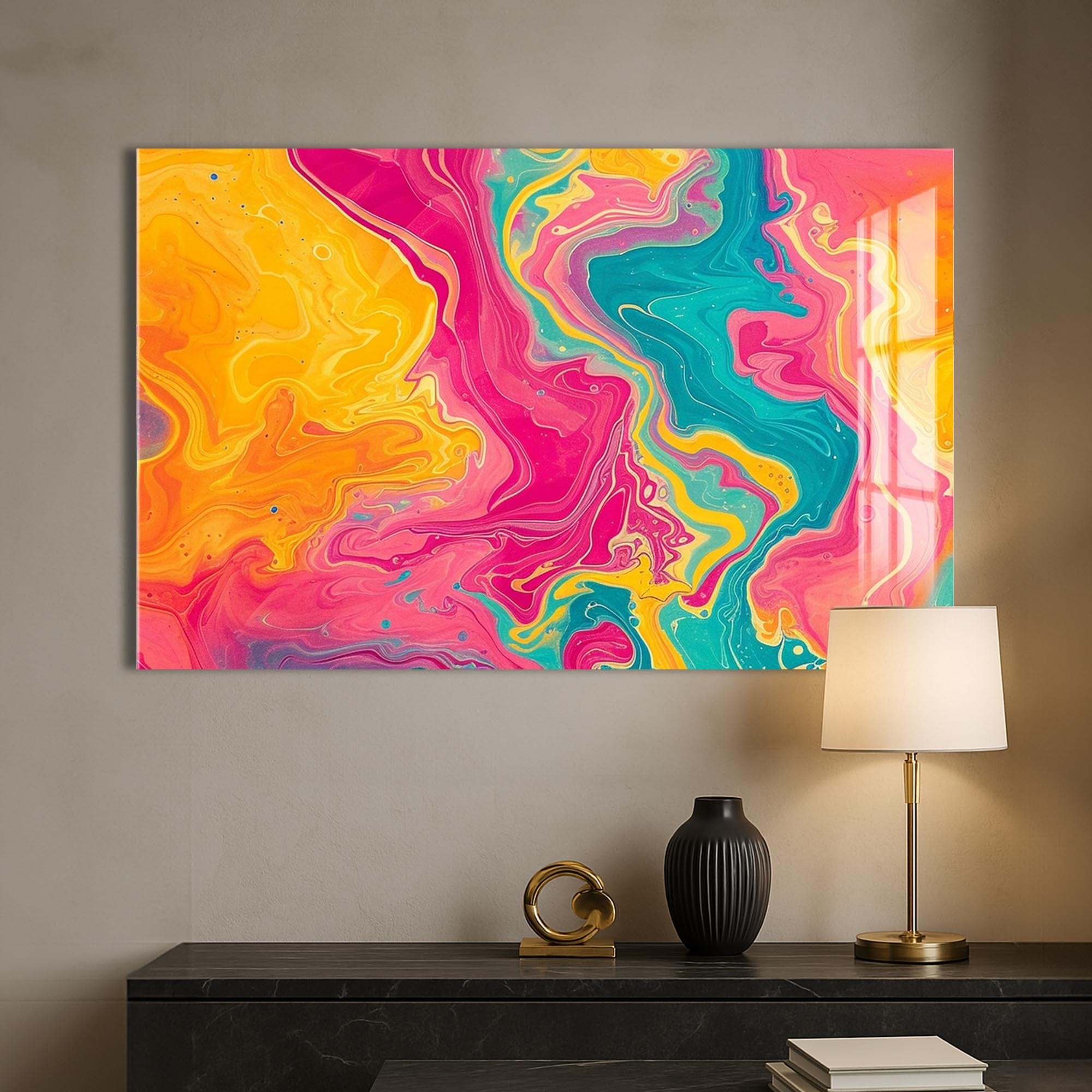 Artronauts Glass Print Candy Wave Motion – Abstract Tempered Glass Wall Art