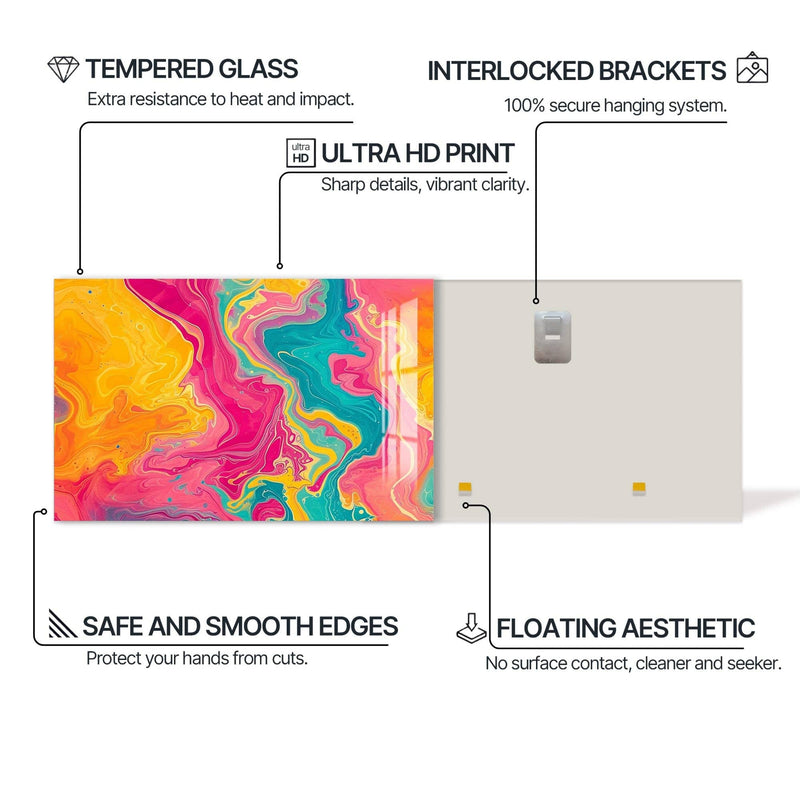 Artronauts Glass Print Candy Wave Motion – Abstract Tempered Glass Wall Art