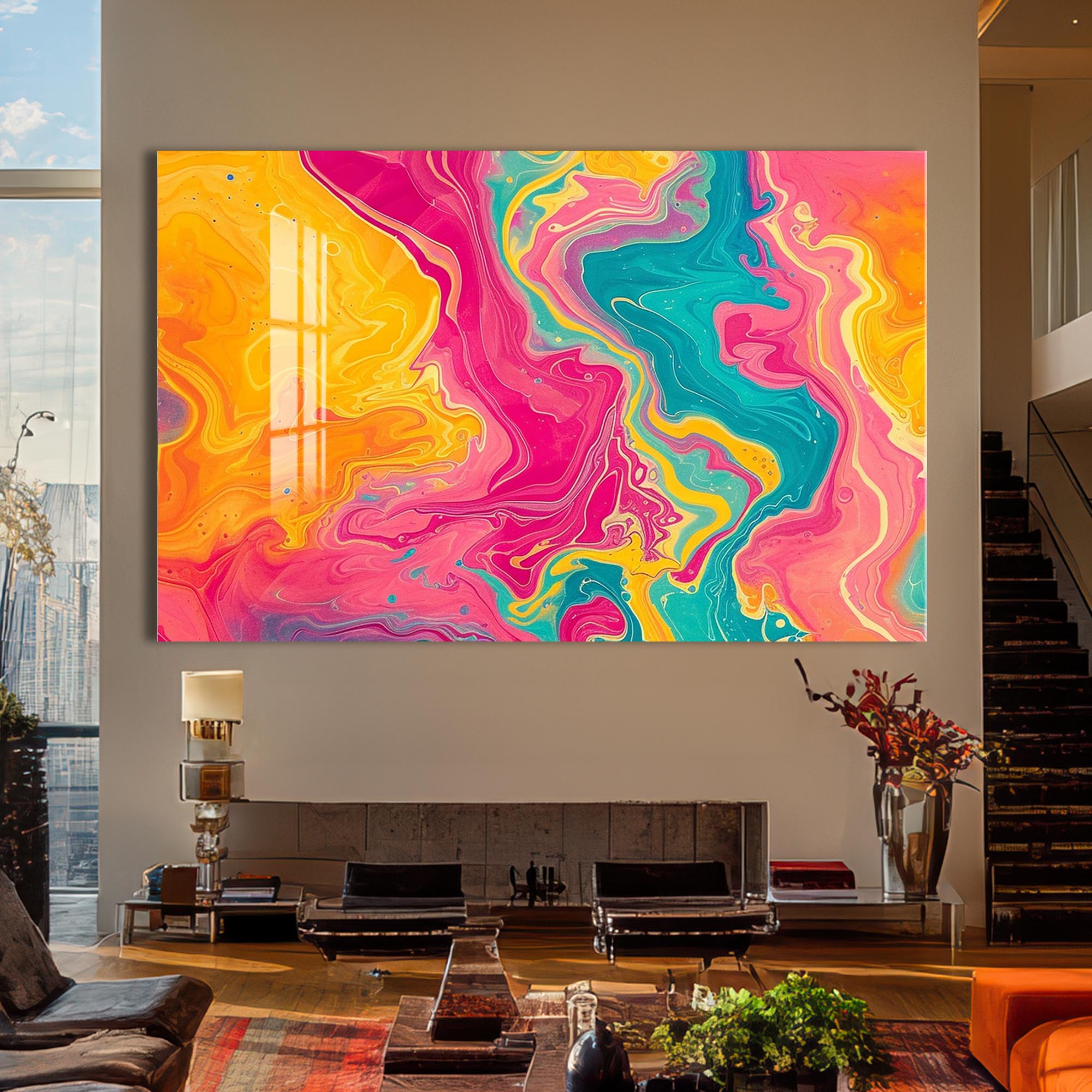 Artronauts Glass Print Candy Wave Motion – Abstract Tempered Glass Wall Art
