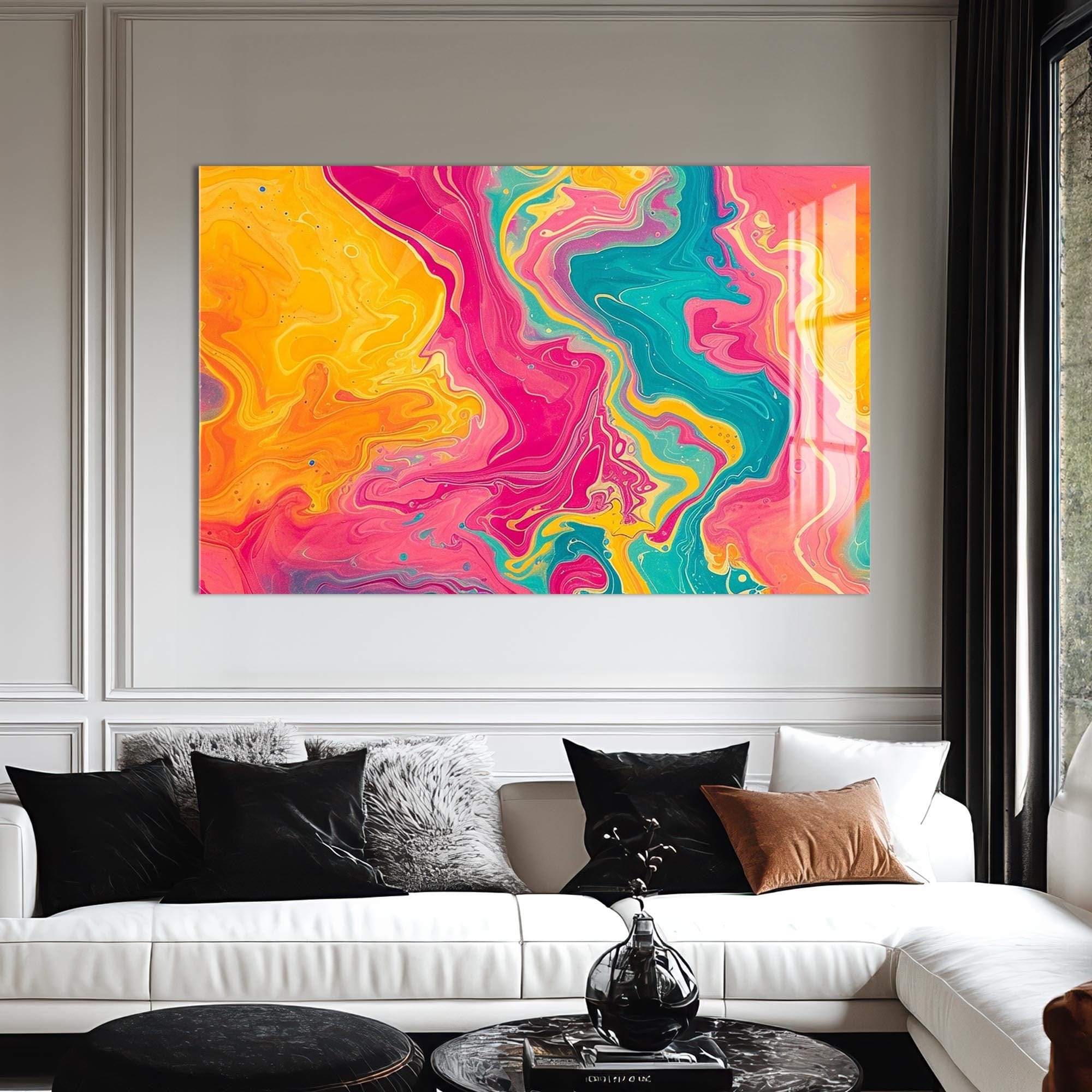 Artronauts Glass Print Candy Wave Motion – Abstract Tempered Glass Wall Art