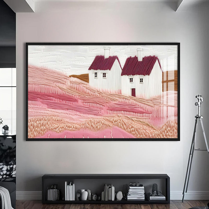 Artronauts Glass Print S | 72x46 cm | 28.3"x18.1" / Black Countryside Whispers – Abstract Tempered Glass Wall Art