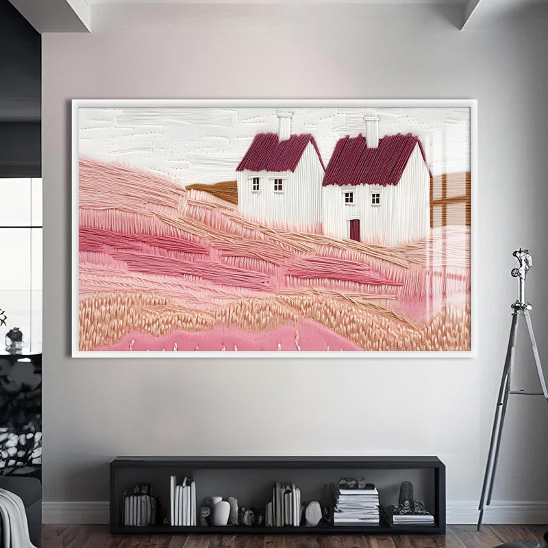 Artronauts Glass Print S | 72x46 cm | 28.3"x18.1" / White Countryside Whispers – Abstract Tempered Glass Wall Art